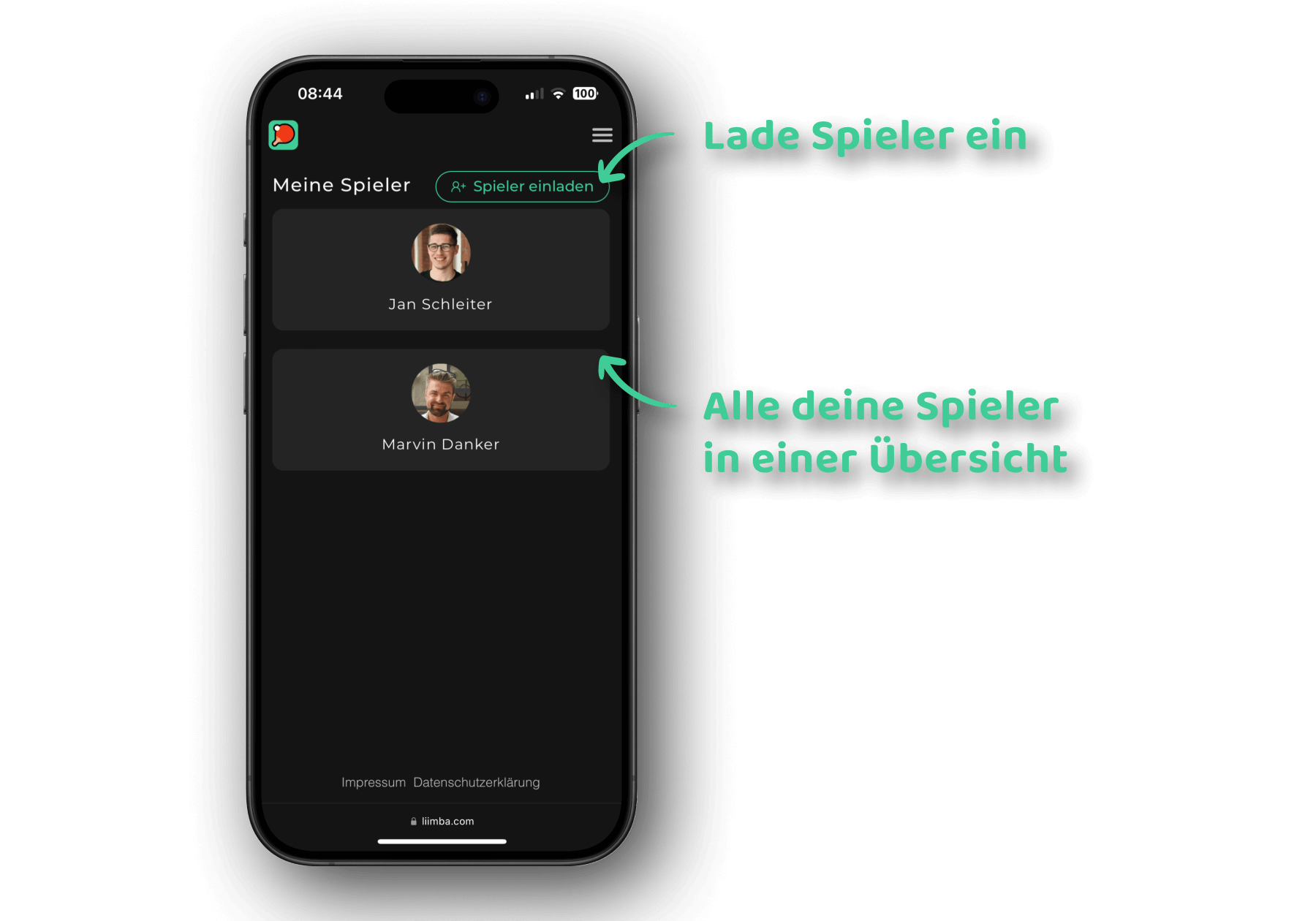 Spieler verknüpfen.
Match & Training gemeinsam optimieren.